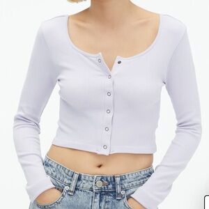 Aeropostale Long Sleeve Seamless Ballet Crop Top